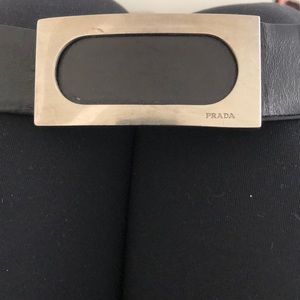 Prada Women’s Belt.. Black/ silver hardware